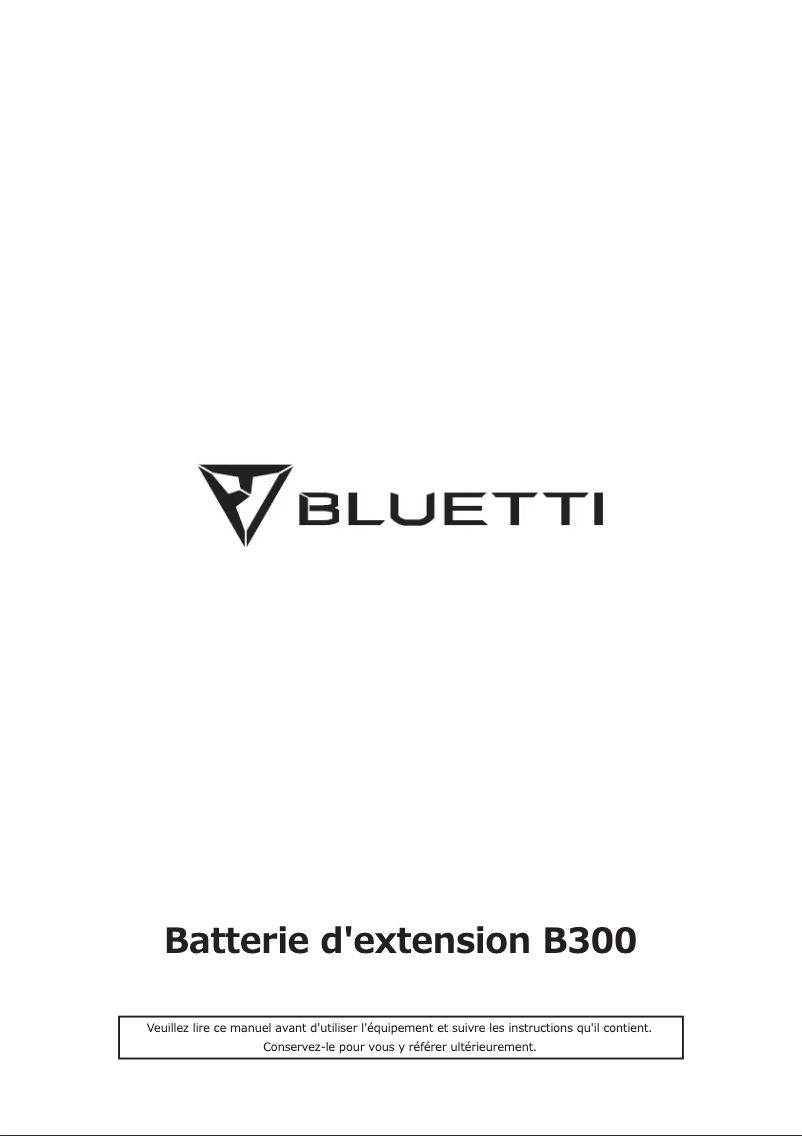Page 1 de la notice Manuel utilisateur Bluetti B300