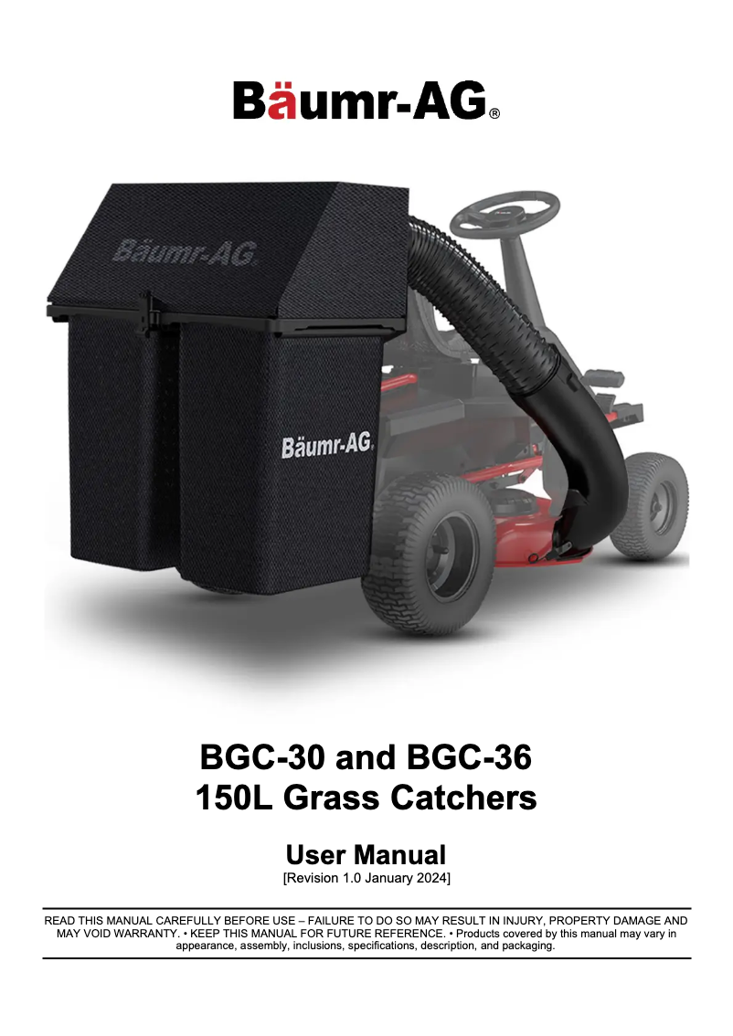 Page n°1 - Manuel utilisateur Baumr-AG BGC-36