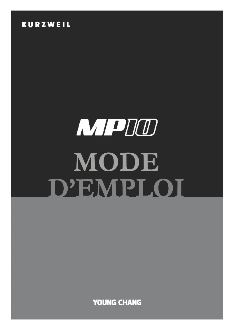 Page n°1 - Manuel utilisateur Kurzweil MP-10