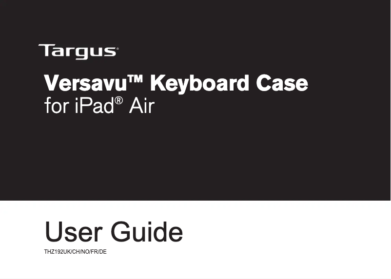 Page 1 de la notice Manuel utilisateur Targus THZ192UK