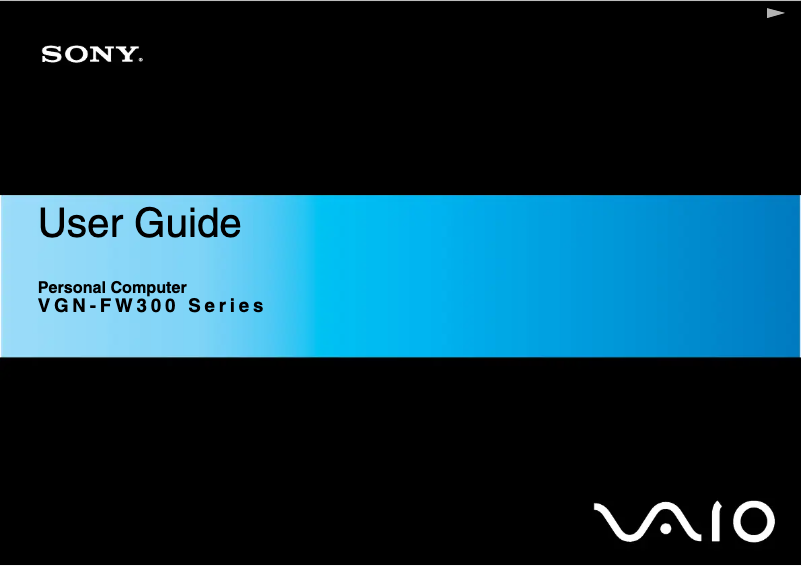 Page n°1 - Manuel utilisateur Sony Vaio VGN-FW320J