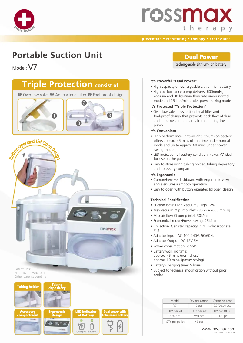 Page n°1 - Brochure Rossmax V7