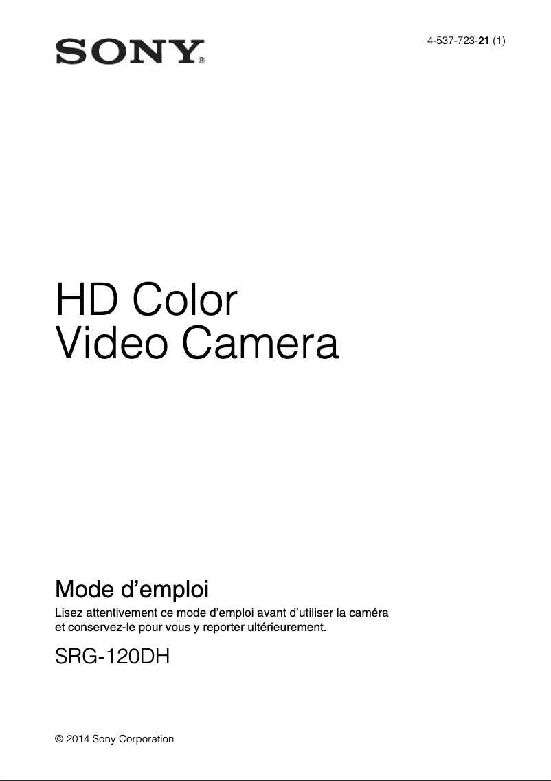 Página 1 del manual Manual de usuario Sony SRG-120DH