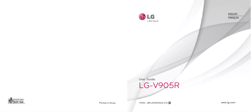 Page n°1 - Manuel utilisateur LG V905R