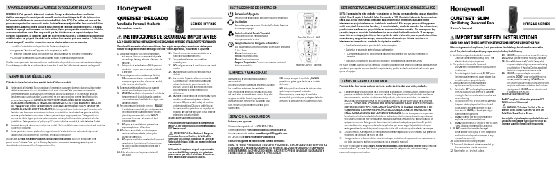 Page n°1 - Manuel utilisateur Honeywell QuietSet HWLHTF210B