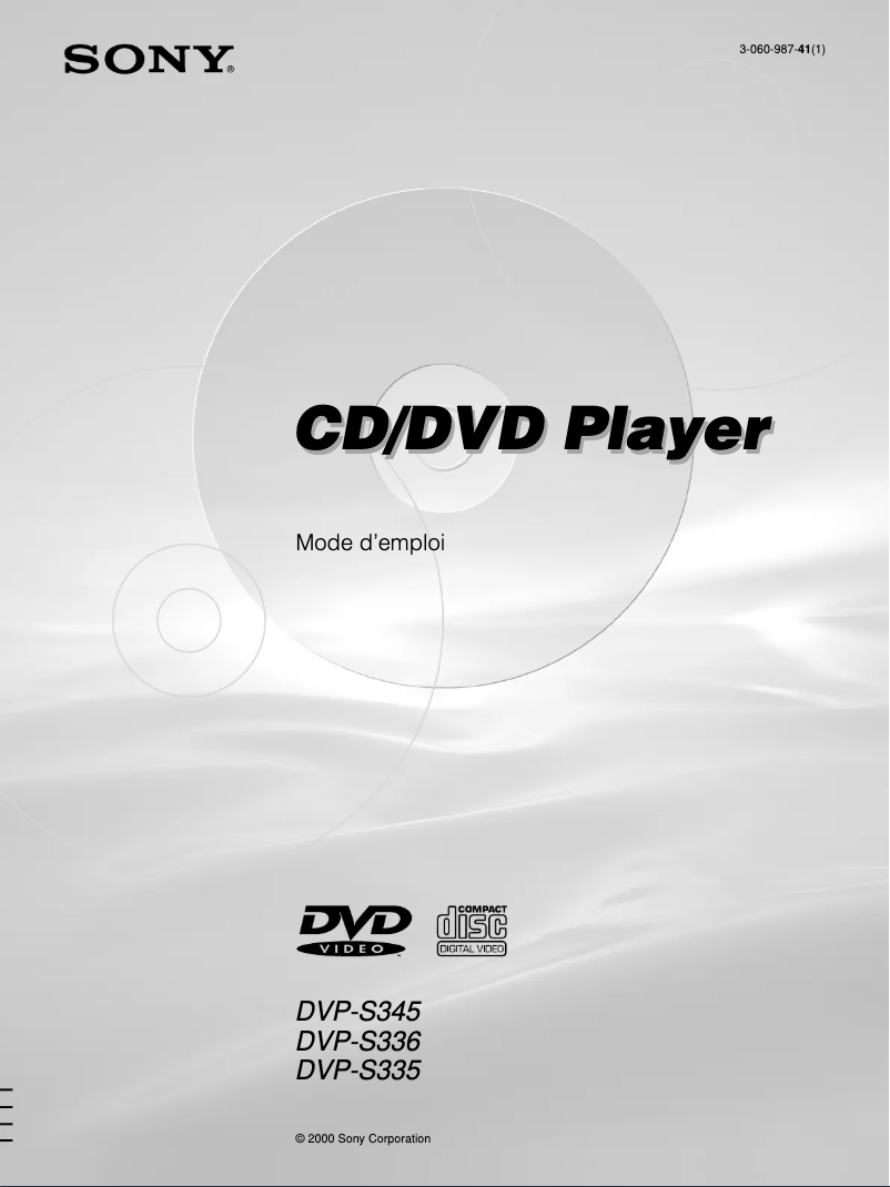 Page n°1 - Manuel utilisateur Sony DVP-S345