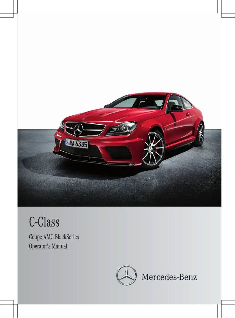 Image de la première page du manuel de l'appareil C-Class AMG BlackSeries (2012)