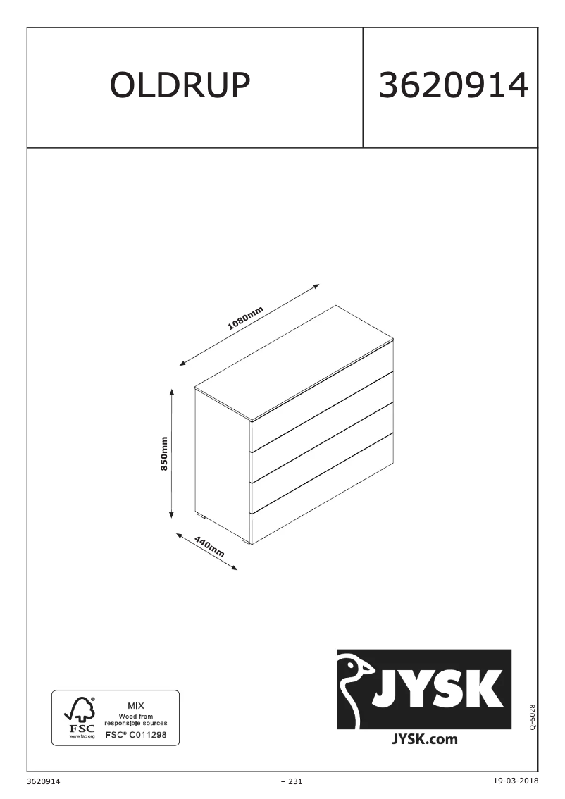Image de la première page du manuel de l'appareil Oldrup (108x85x44)
