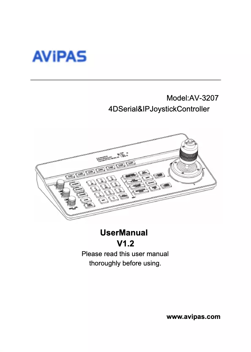 Page n°1 - Manuel utilisateur AViPAS AV-3207