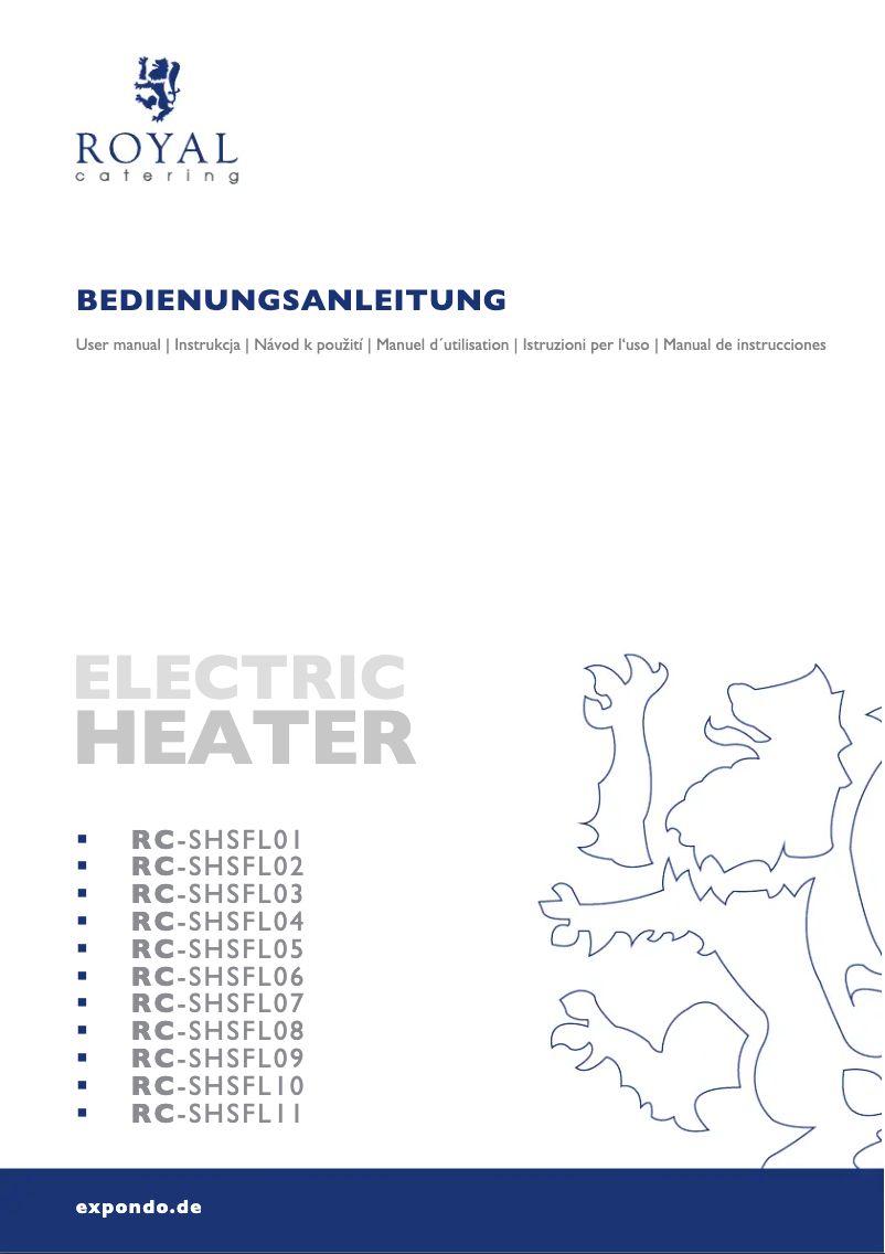 Image de la première page du manuel de l'appareil RC-SHSFL08