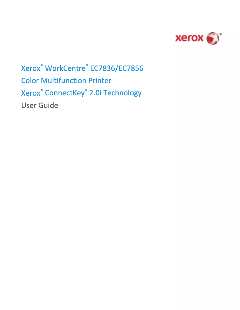 Page n°1 - Manuel utilisateur Xerox WorkCentre EC7856