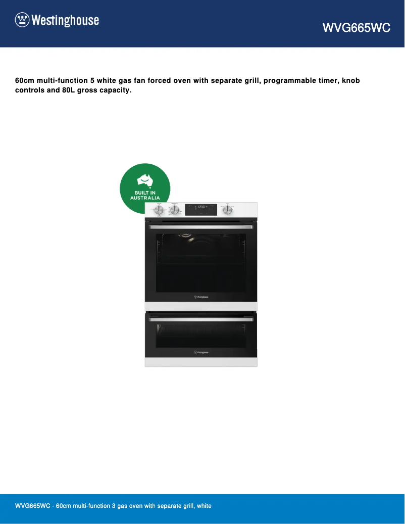 Image de la première page du manuel de l'appareil WVG665WC