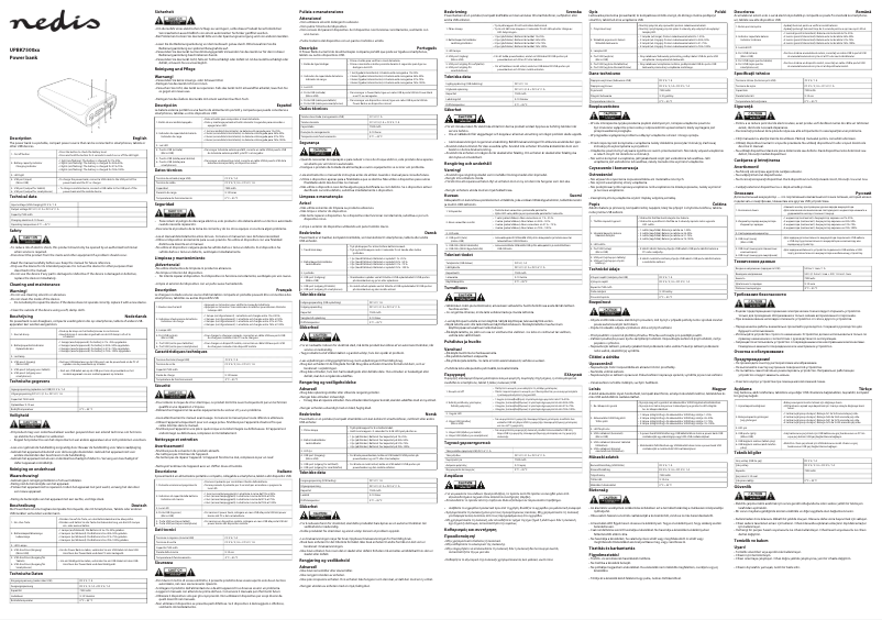 Page 1 de la notice Manuel utilisateur Nedis UPBK7500WT