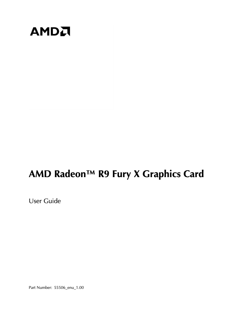 Image de la première page du manuel de l'appareil Radeon R9 Fury X