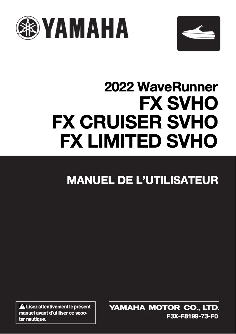 Página 1 del manual Manual de usuario Yamaha WaveRunner FX CRUISER SVHO