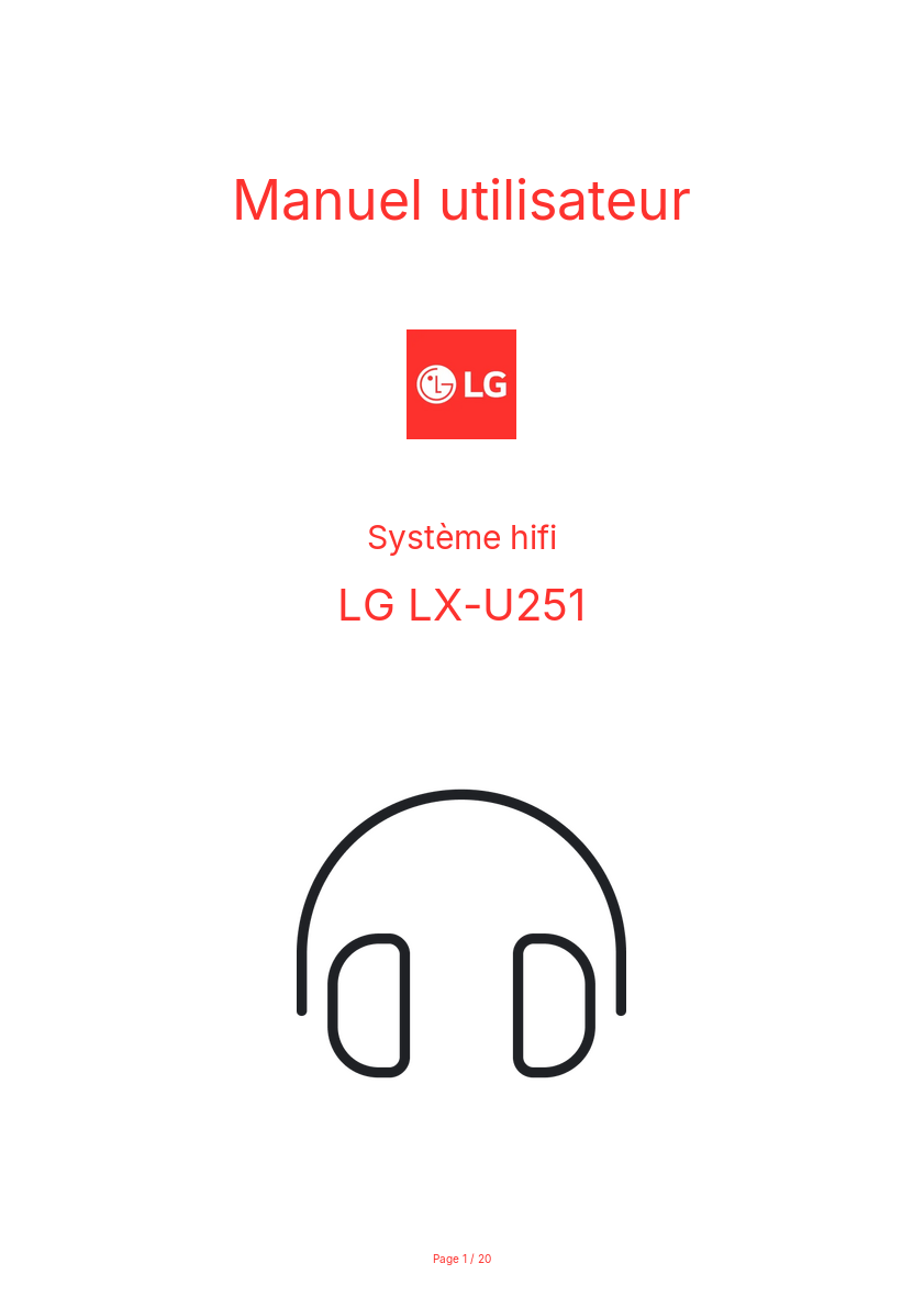 Page n°1 - Manuel utilisateur LG LX-U251