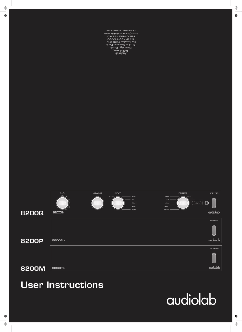 Page n°1 - Manuel utilisateur Audiolab 8200M