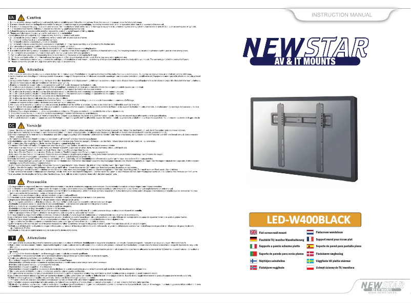 Page 1 de la notice Manuel utilisateur Newstar LED-W400BLACK