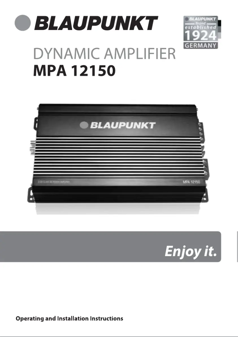 Page n°1 - Manuel utilisateur Blaupunkt MPA 12150