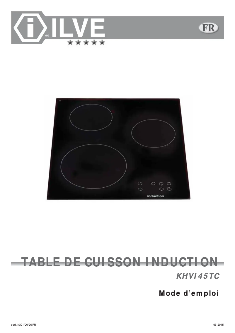 Page 1 de la notice Manuel utilisateur Ilve Pro Line KHVI45TC