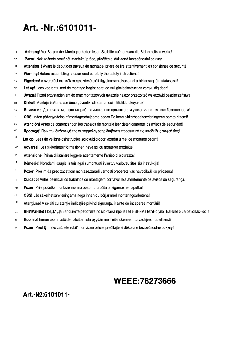 Image de la première page du manuel de l'appareil Primo 6101011-06