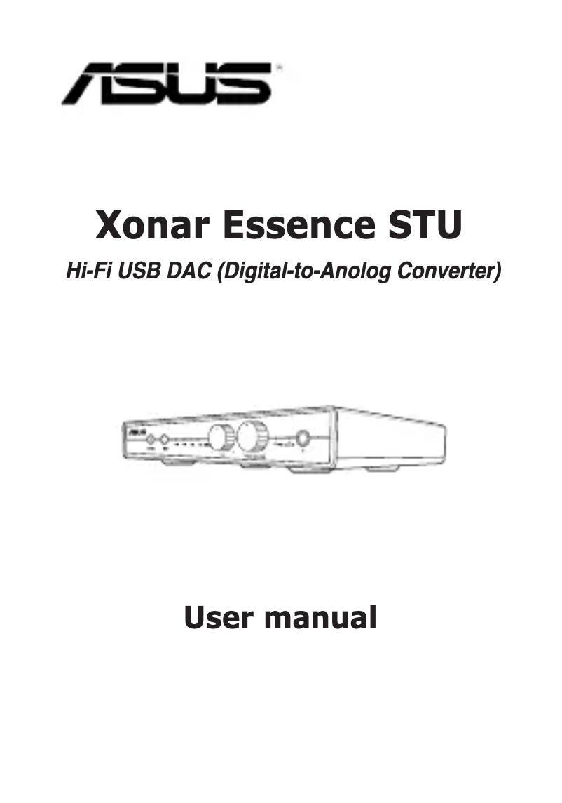 Page n°1 - Manuel utilisateur Asus Xonar Essence STU