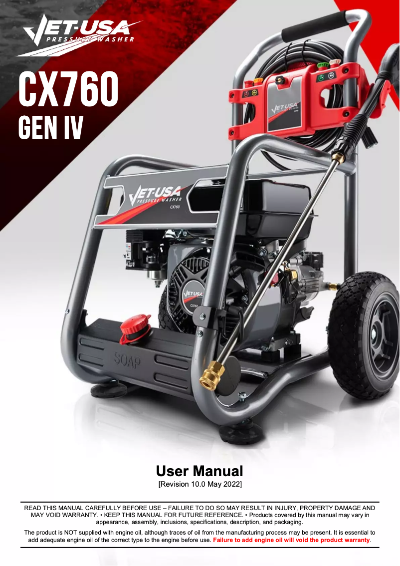 Page 1 de la notice Manuel utilisateur Jet-USA CX760 Gen IV