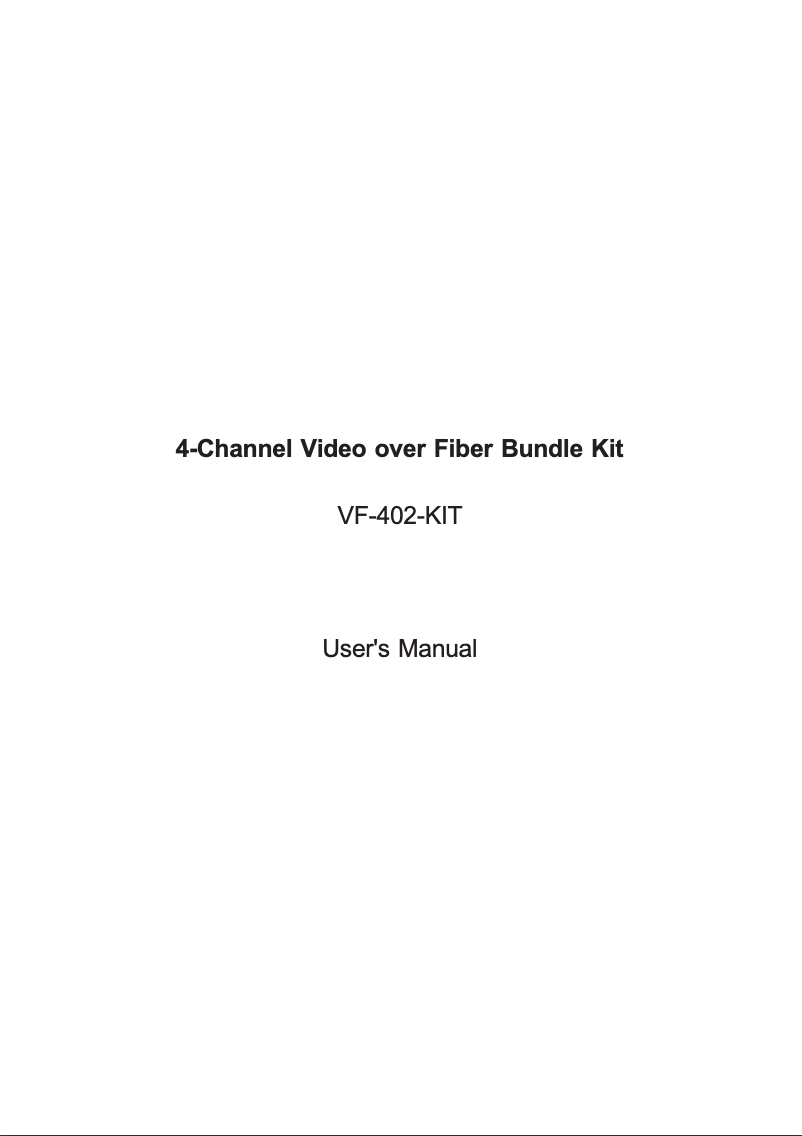 Page 1 de la notice Manuel utilisateur Planet VF-402-KIT