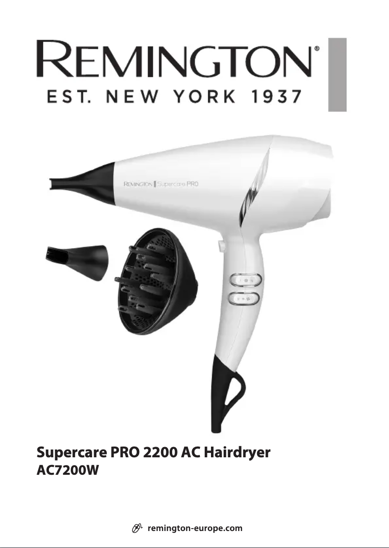 Page 1 de la notice Manuel utilisateur Remington Supercare PRO 2200 AC AC7200