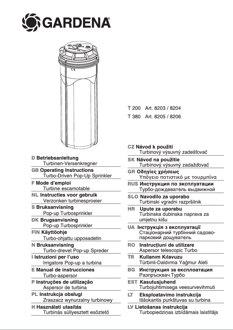 Page n°1 - Manuel utilisateur Gardena T 200