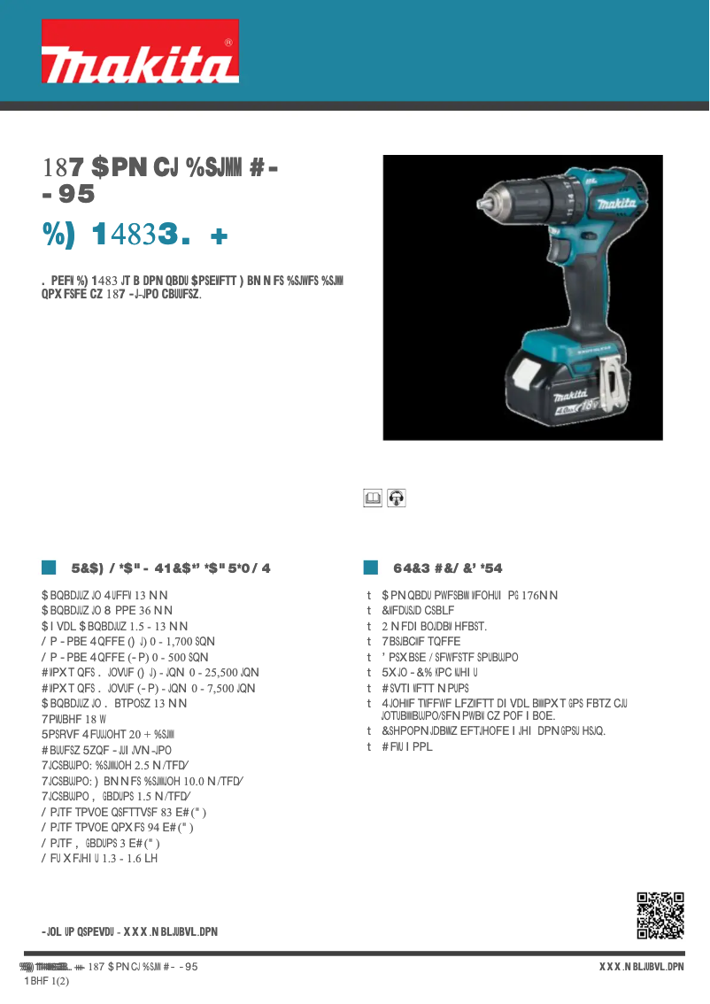 Page n°1 - Fiche technique Makita DHP483RMJ