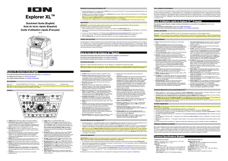 Page n°1 - Guide de démarrage rapide ION Explorer XL