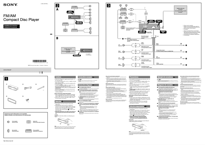 Image de la première page du manuel de l'appareil CDX-GT565UP