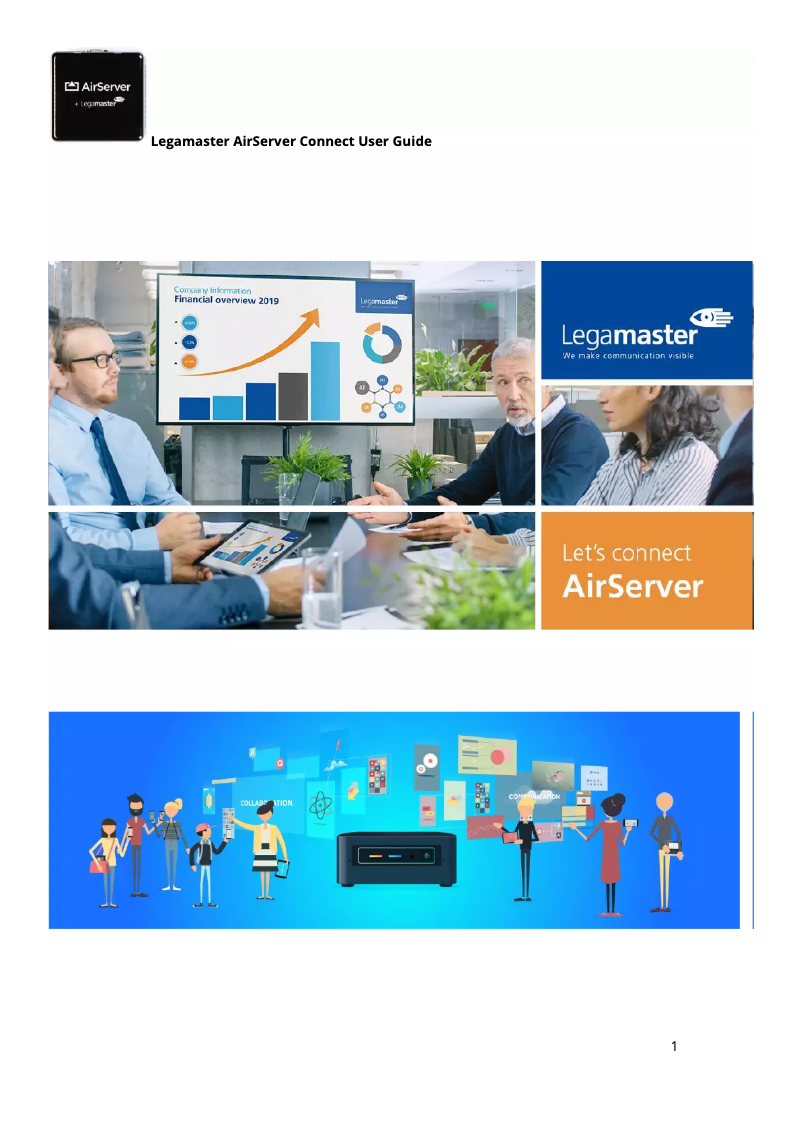 Page 1 de la notice Manuel utilisateur Legamaster AirServer Connect