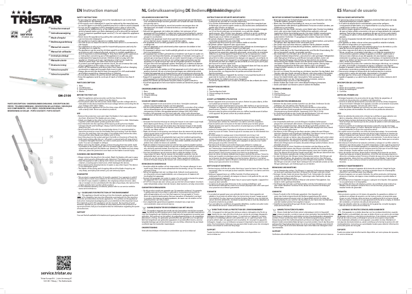 Page 1 de la notice Manuel utilisateur TriStar EM-2100