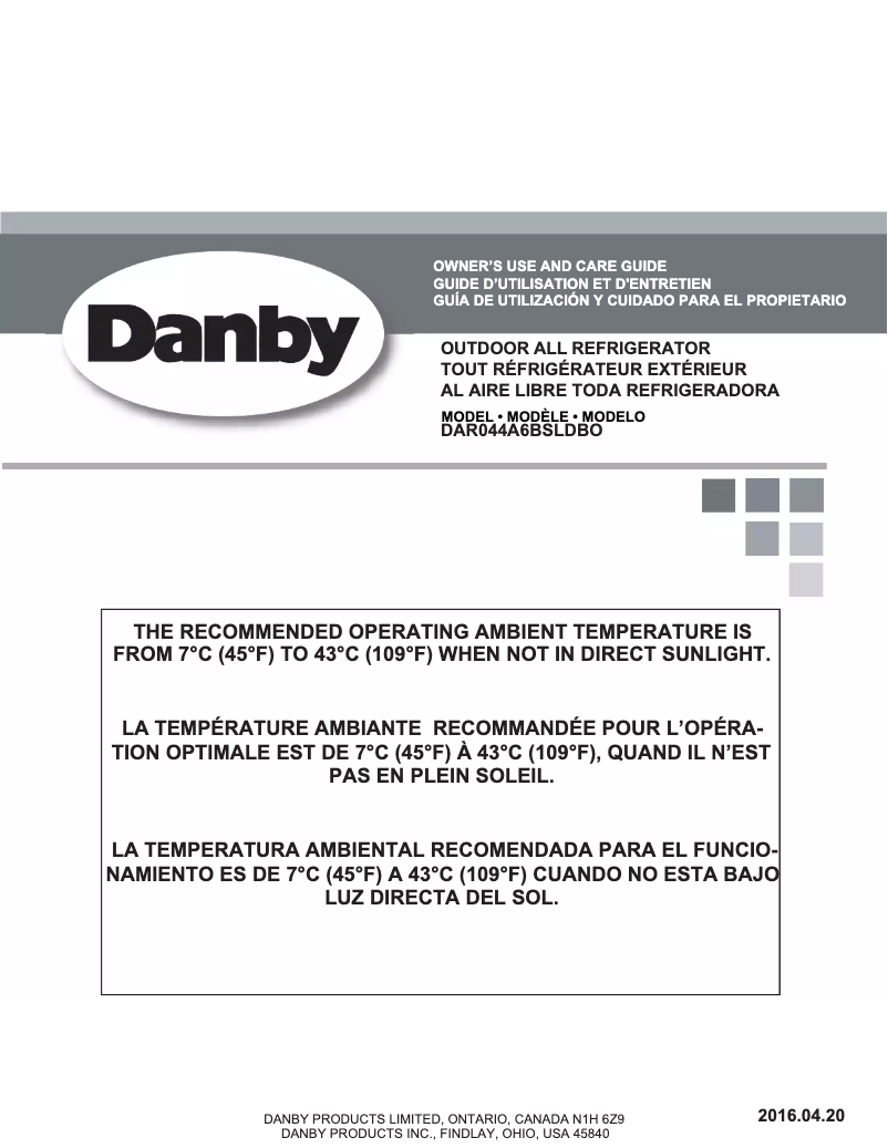 Página 1 del manual Manual de usuario Danby DAR044A6O
