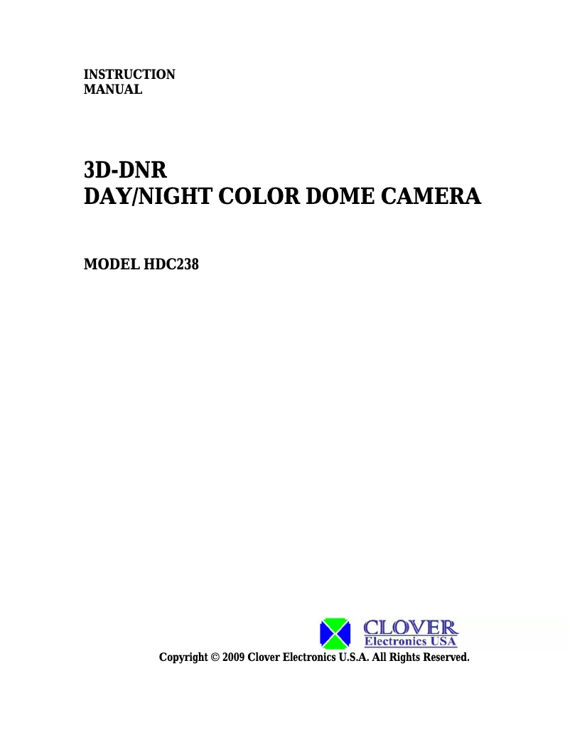 Page 1 de la notice Manuel utilisateur Clover Electronics HDC238