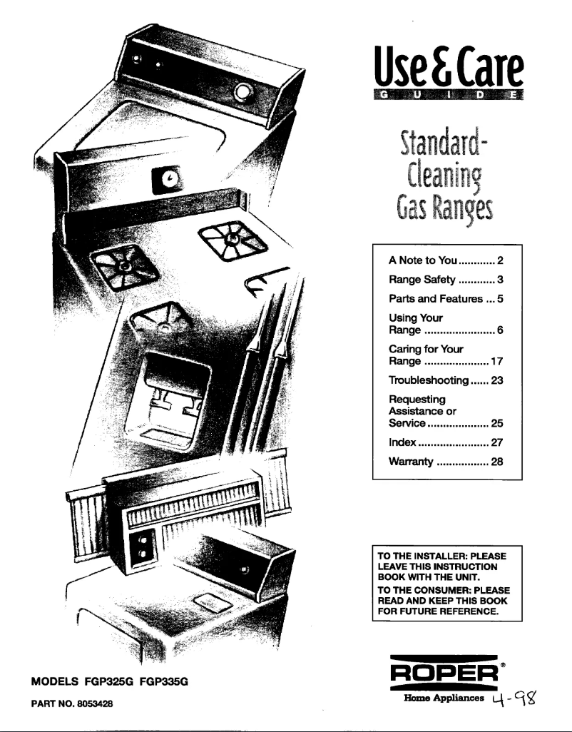 Image de la première page du manuel de l'appareil FGP335GQ0
