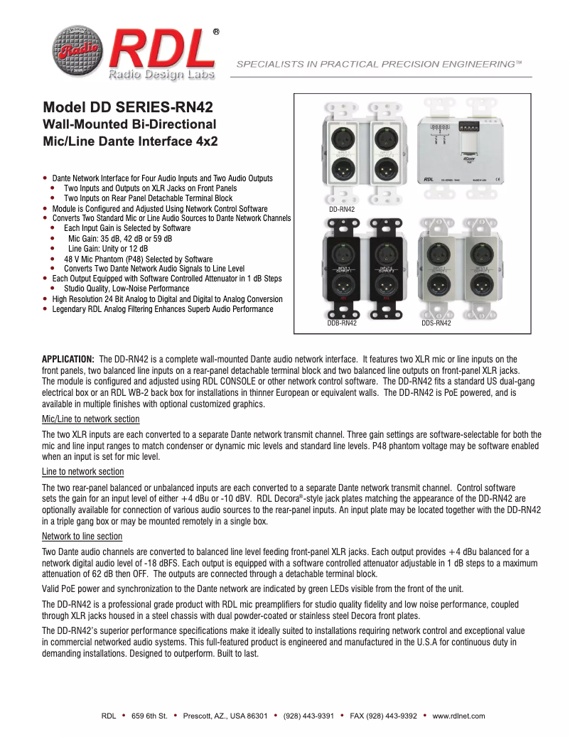 Página 1 del manual Manual de usuario RDL DDS-RN42