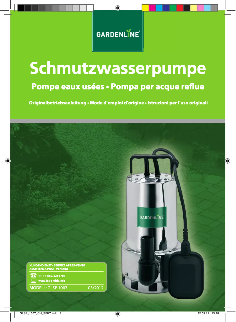 Página 1 del manual Manual de usuario Gardenline GLSP 1007