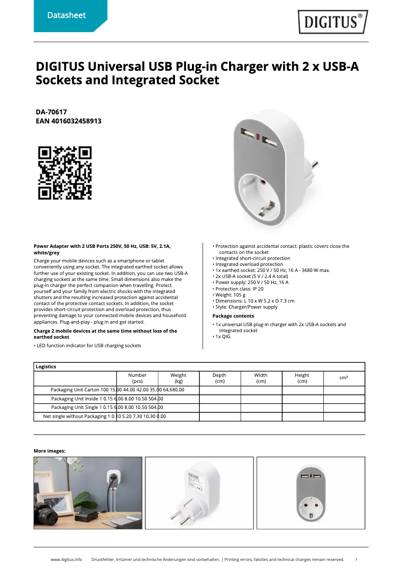Page n°1 - Fiche technique Digitus DA-70617