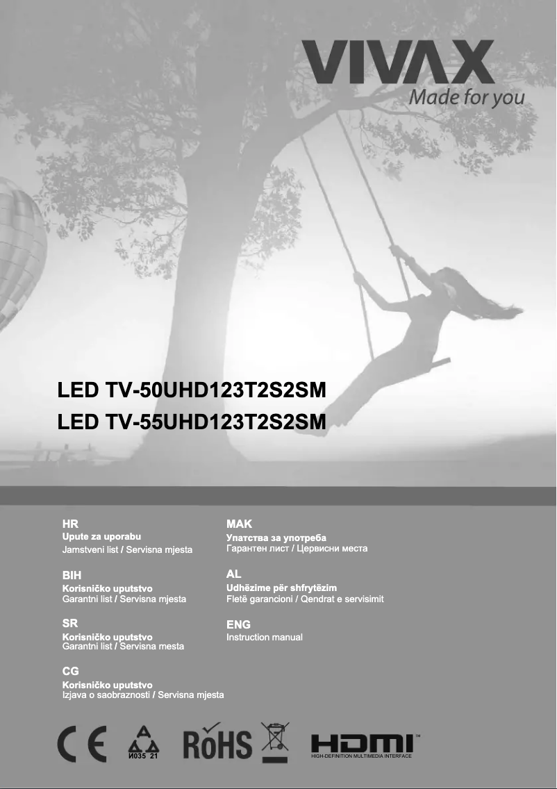 Page n°1 - Manuel utilisateur Vivax LED TV-50UHD123T2S2SM