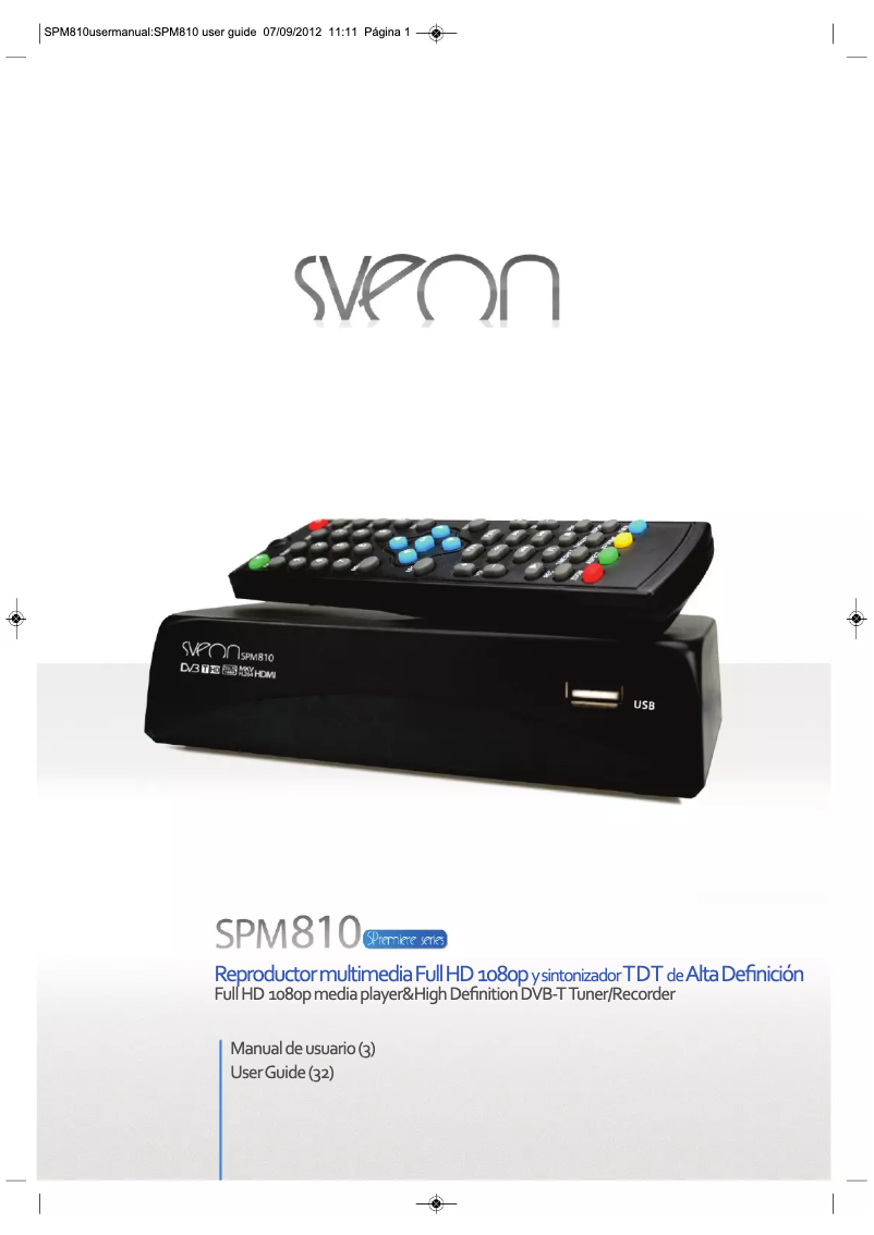 Page 1 de la notice Manuel utilisateur Sveon SPM810