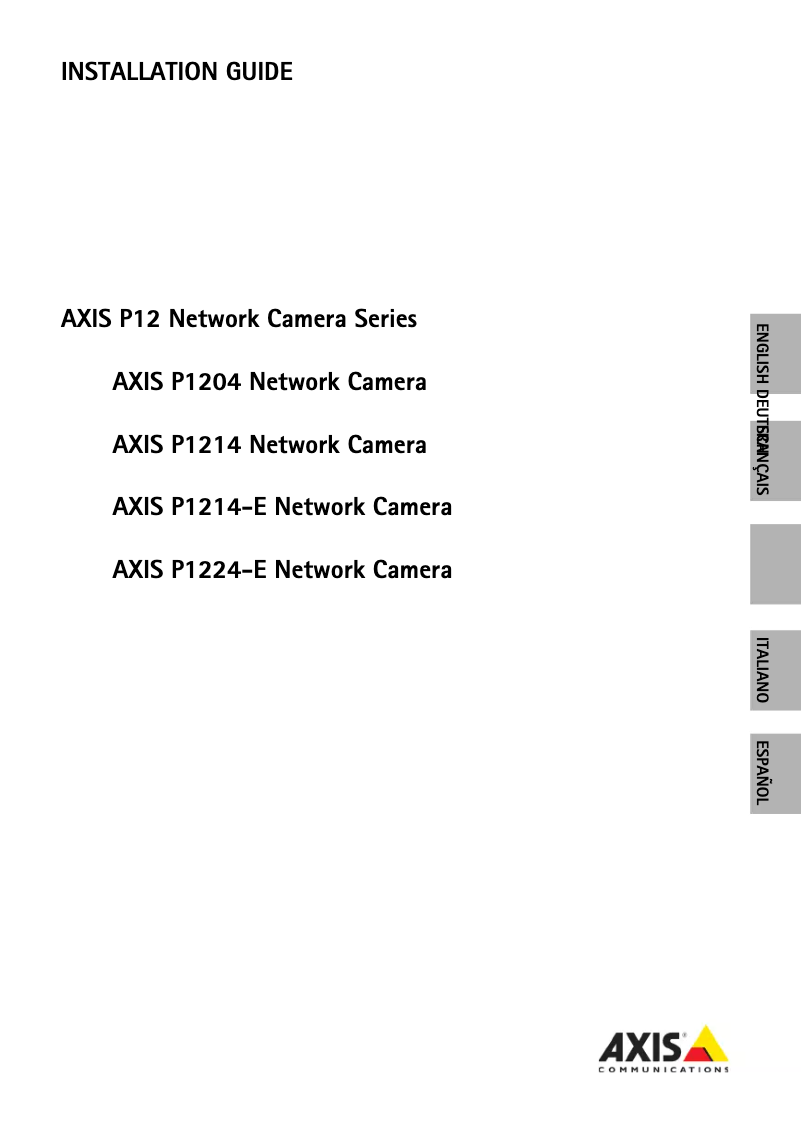 Page 1 de la notice Manuel utilisateur Axis P1224-E