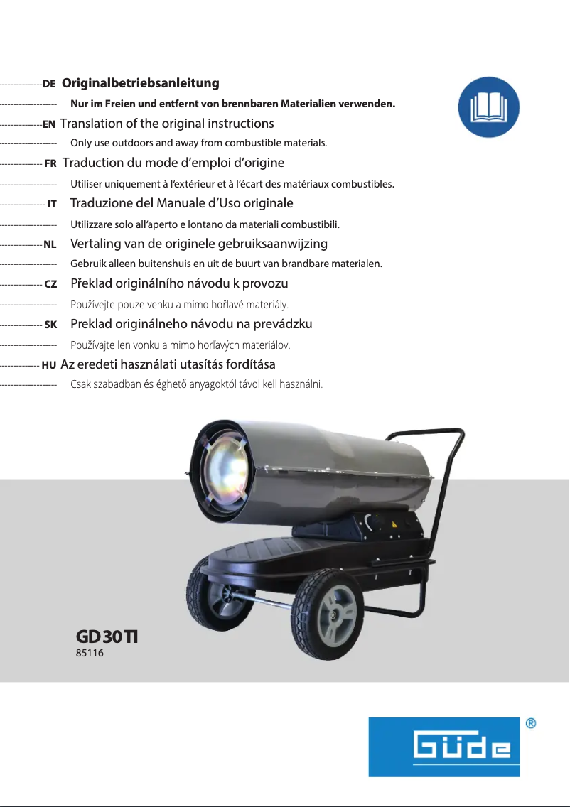 Image de la première page du manuel de l'appareil GD 30 TI