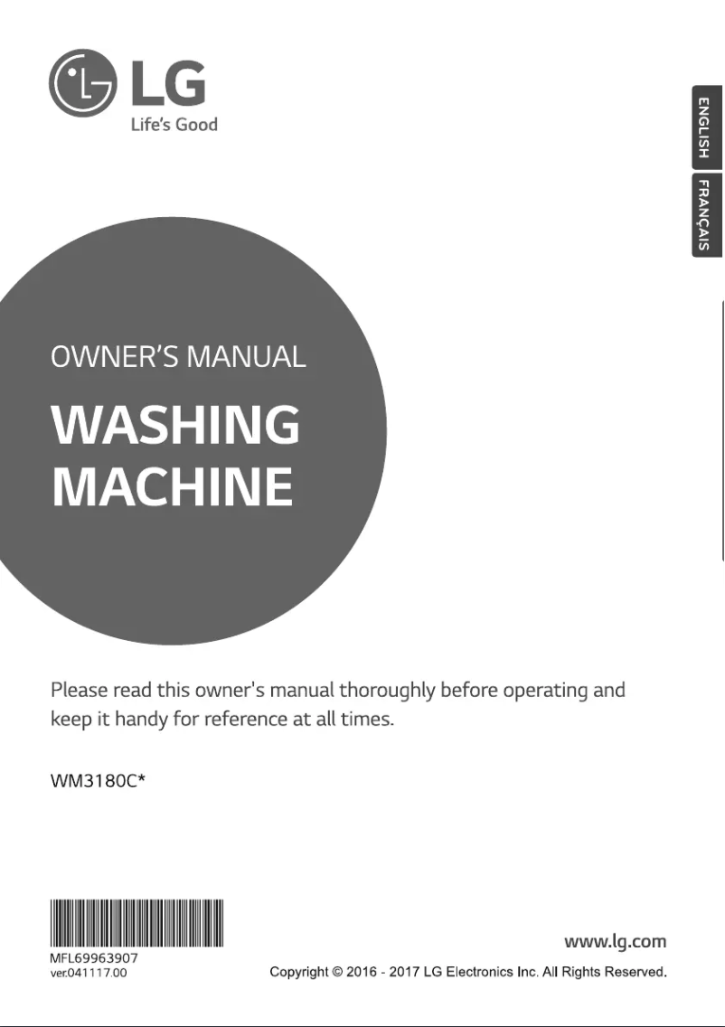 Page 1 de la notice Manuel utilisateur LG WM3180CW