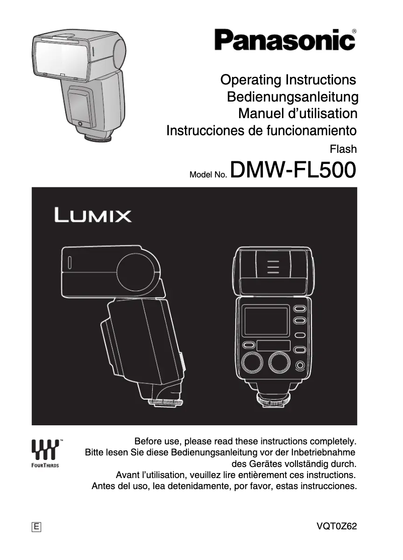 First page image of the manual for Lumix DMW-FL500