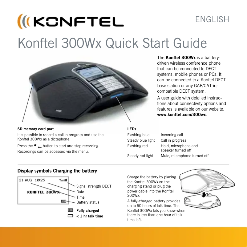 Página 1 del manual Guía de inicio rápido Konftel 300Wx