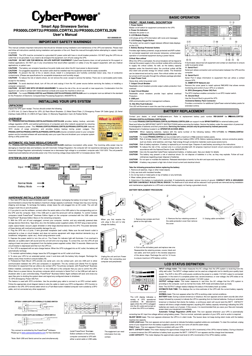 Image de la première page du manuel de l'appareil Smart App Sinewave PR3000LCDRTXL2UN