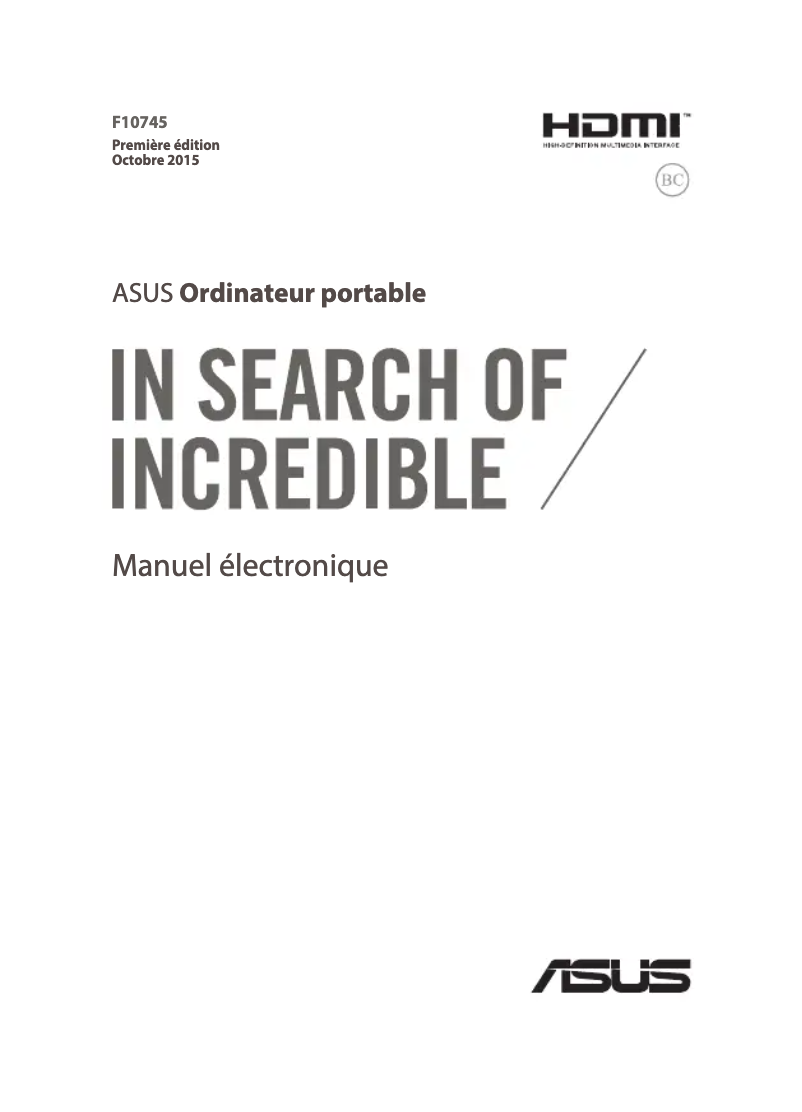 Page n°1 - Manuel utilisateur Asus X206HA